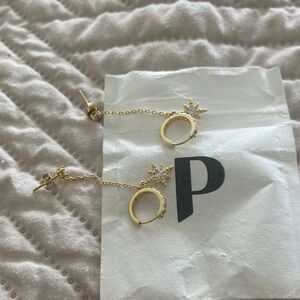 Gold Star Drop Earrings